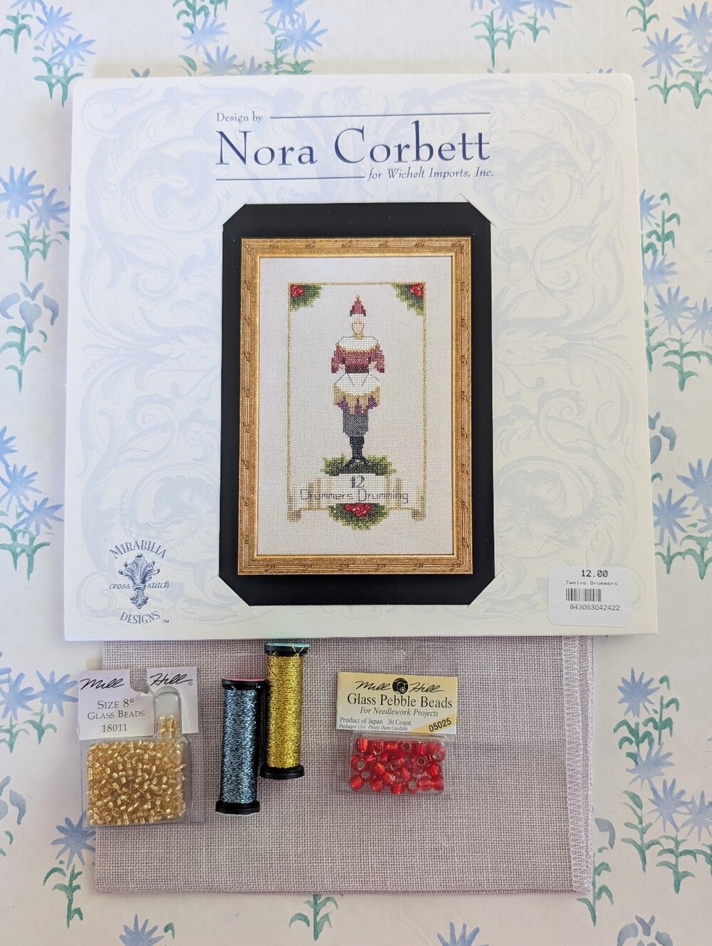 Nora Corbett 12 Days of Christmas Twelve Drummers Drumming Cross Stitch Kit NEW